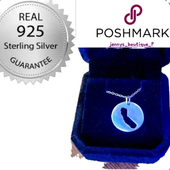 Genuine sterling silver. 925 stamped CALIFORNIA necklace - Picture 1 of 4